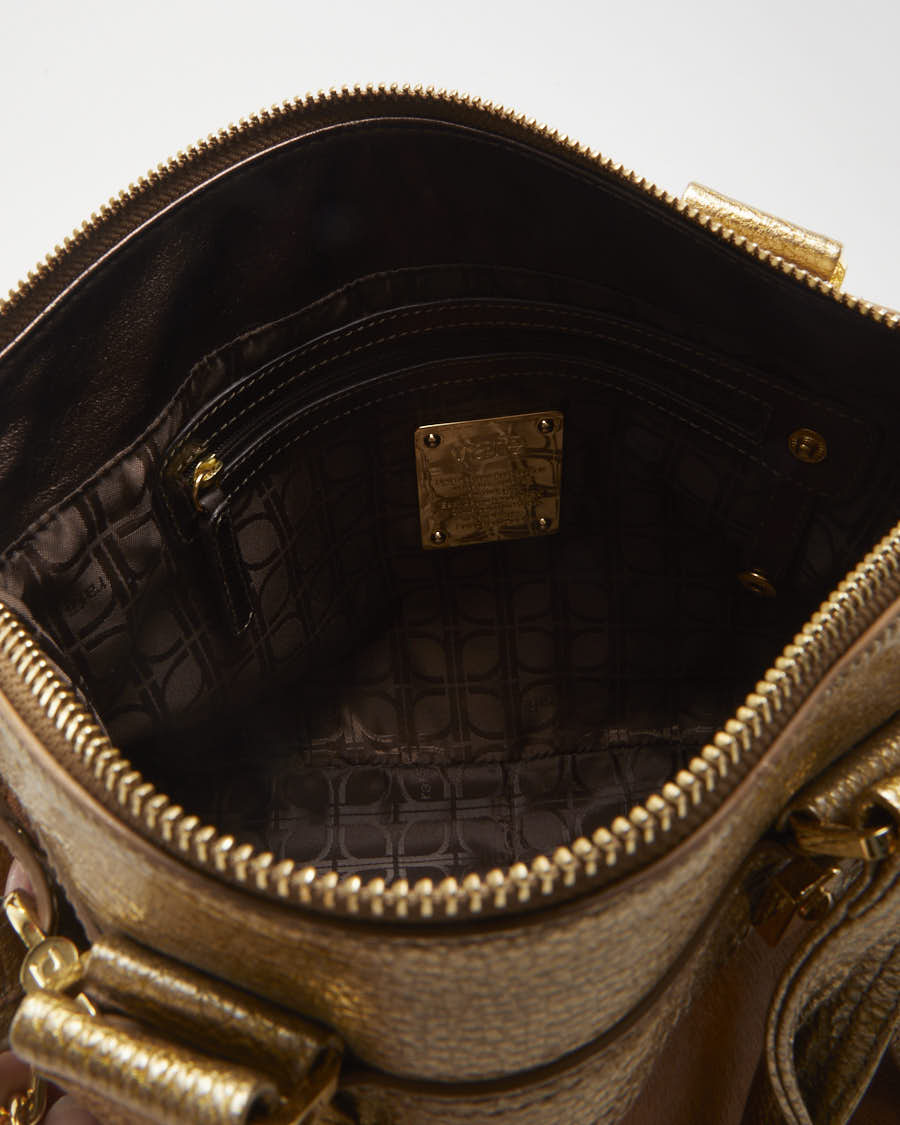 Y2K 00s Rafe Brown Leather Faux Fur Bag - O/S
