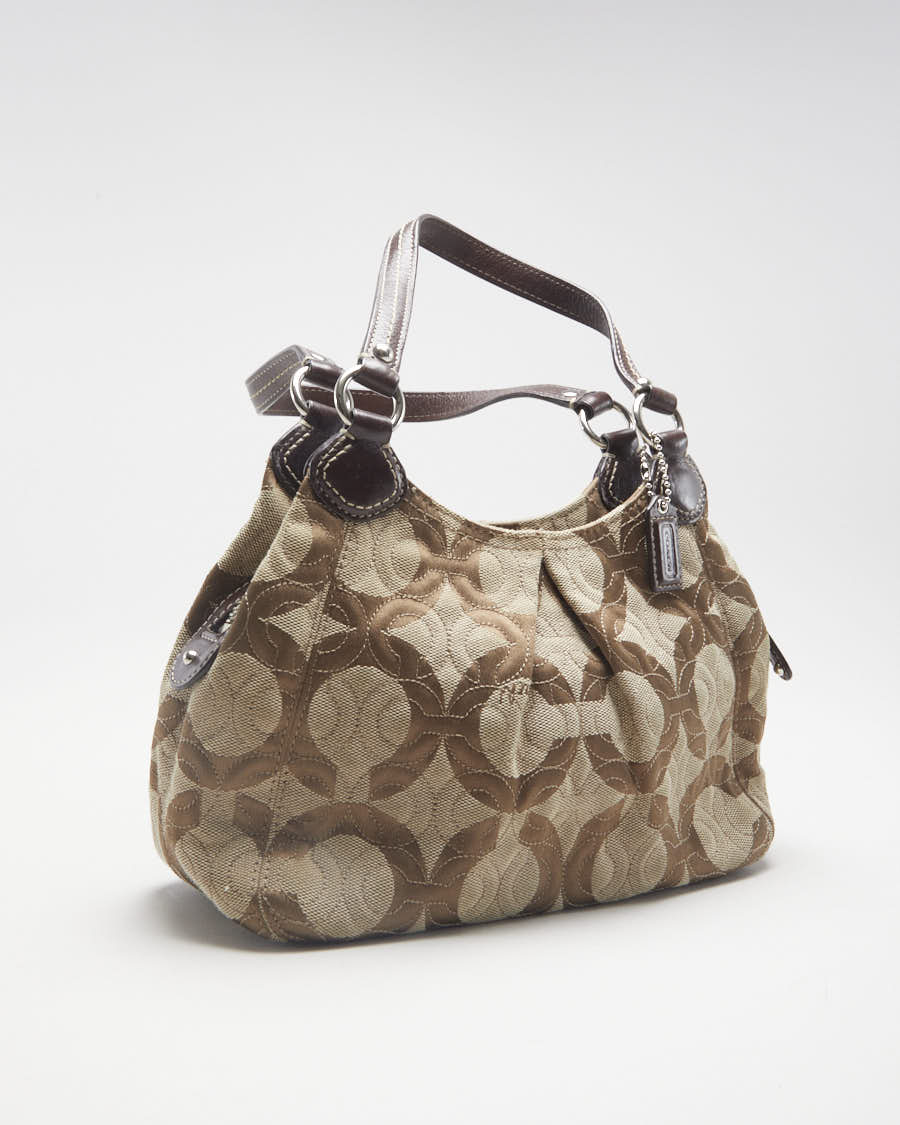 Y2K 00s Coach Brown Monogram Shoulder Bag - O/S