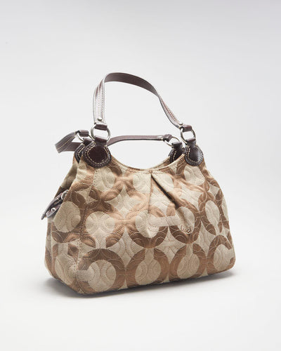 Y2K 00s Coach Brown Monogram Shoulder Bag - O/S