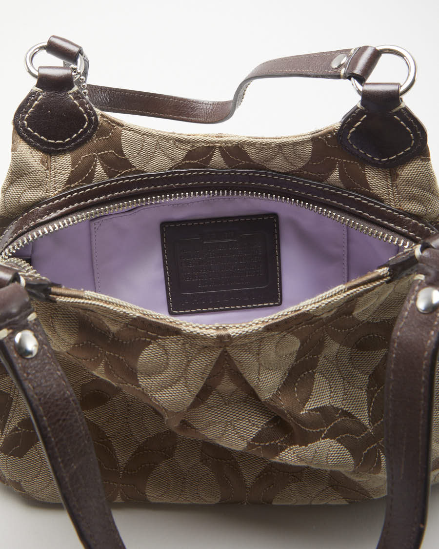 Y2K 00s Coach Brown Monogram Shoulder Bag - O/S