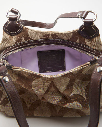 Y2K 00s Coach Brown Monogram Shoulder Bag - O/S