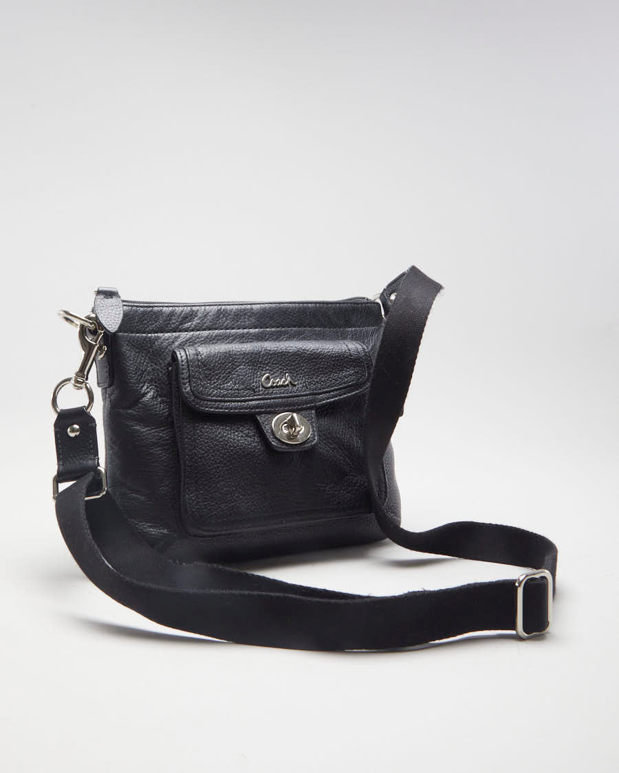 Coach Black Leather Small Cross Body Bag - O/S