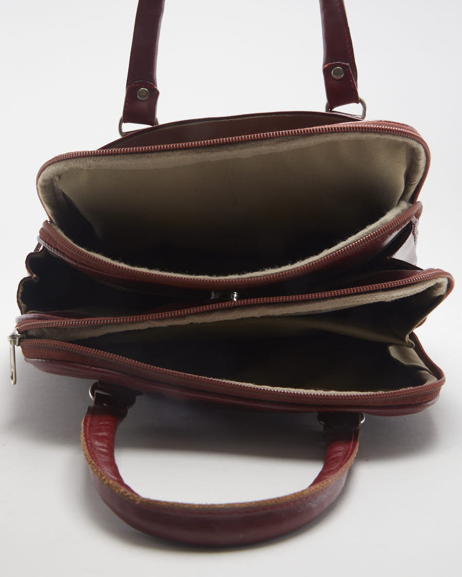 Vintage 70s Gran's Naturals Red Leather Embellished Handbag - O/S
