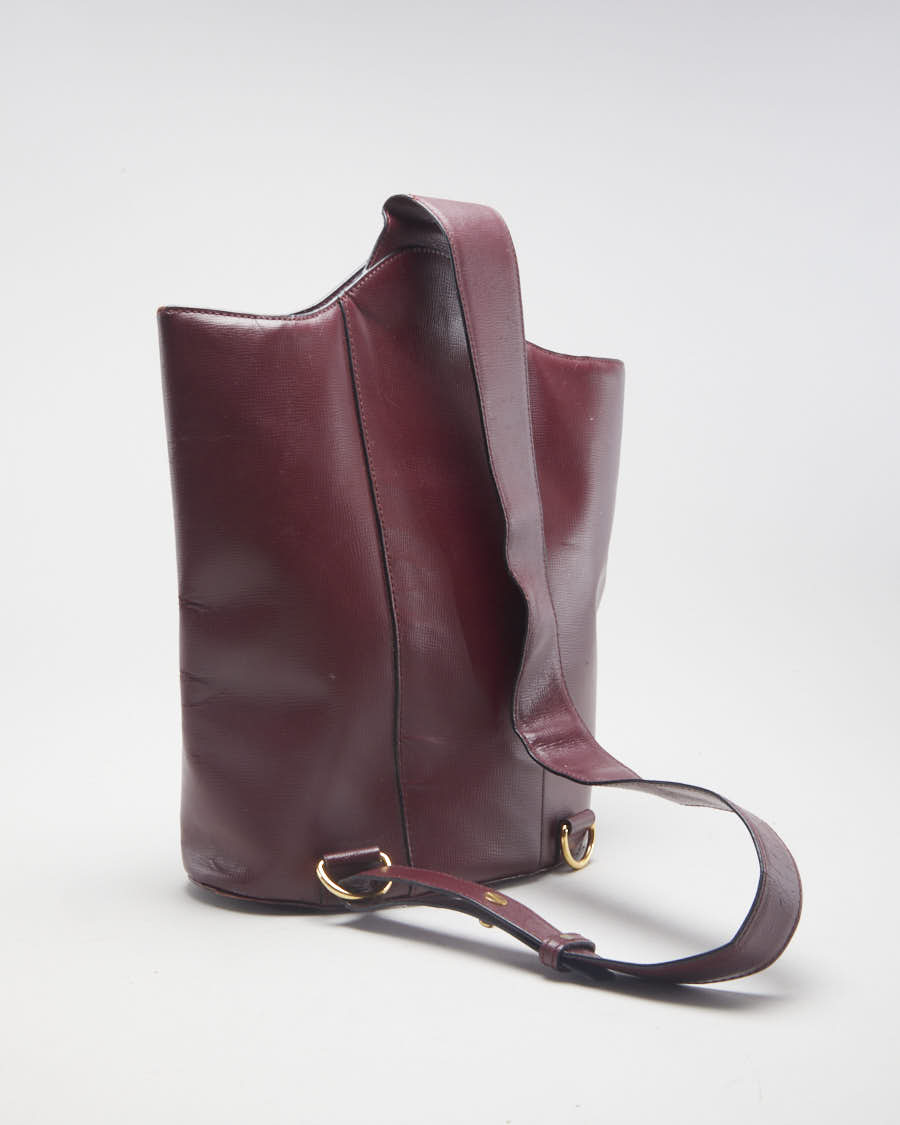 Vintage Cartier Leather Maroon Crossbody Bag - O/S