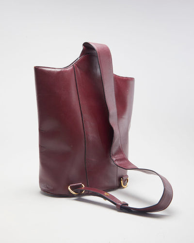 Vintage Cartier Leather Maroon Crossbody Bag - O/S