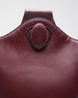 Vintage Cartier Leather Maroon Crossbody Bag - O/S