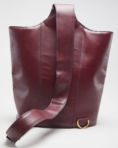 Vintage Cartier Leather Maroon Crossbody Bag - O/S