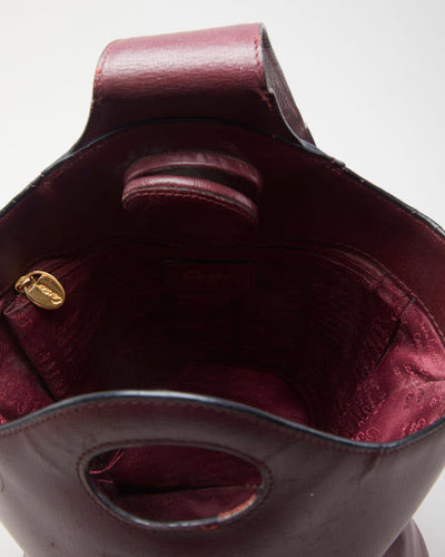 Vintage Cartier Leather Maroon Crossbody Bag - O/S