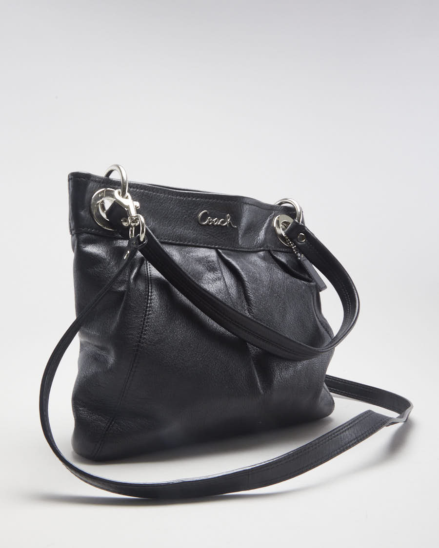 Coach Black Leather "Ashley" Crossbody Bag - O/S