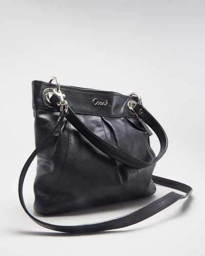 Coach Black Leather "Ashley" Crossbody Bag - O/S