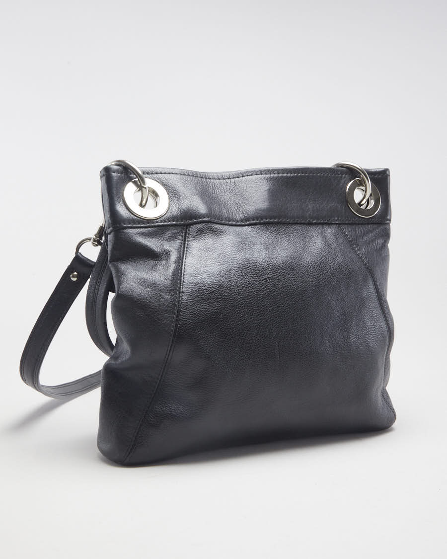 Coach Black Leather "Ashley" Crossbody Bag - O/S