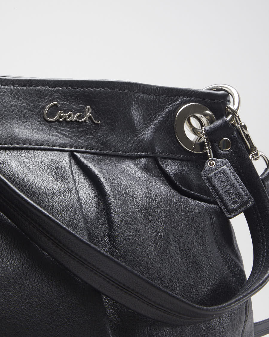 Coach Black Leather "Ashley" Crossbody Bag - O/S