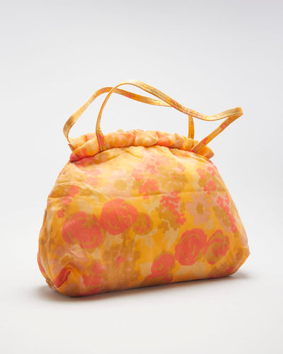 Vintage Orange & Pink Floral Clutch Bag - O/S