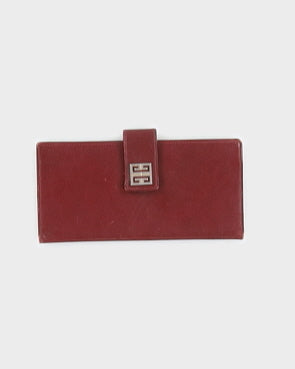 Vintage 80s Givenchy Red Leather Wallet - O/S