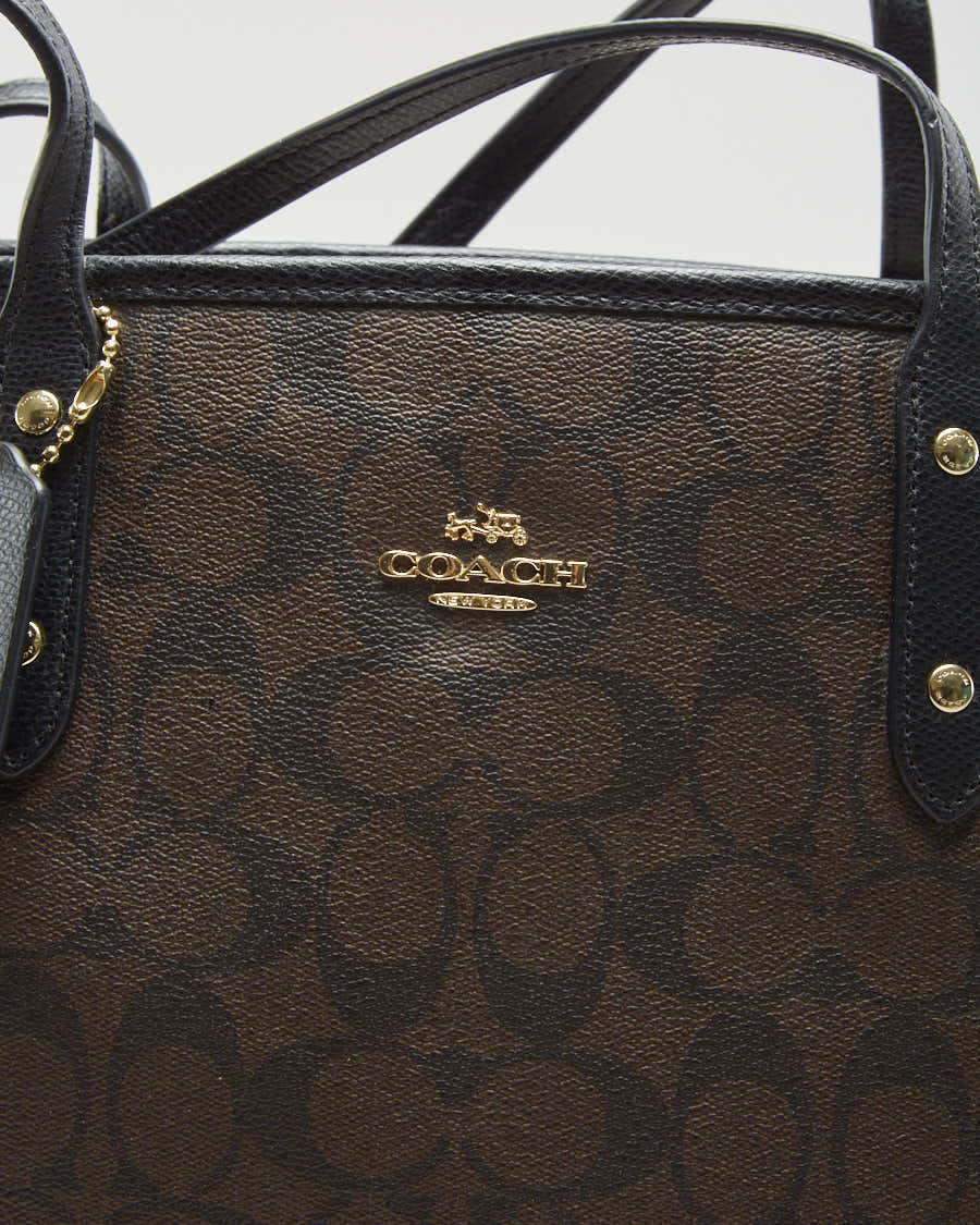 Coach Brown Monogram Leather Handbag - O/S