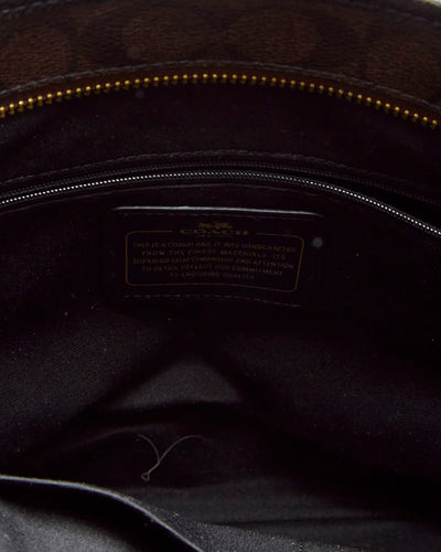 Coach Brown Monogram Leather Handbag - O/S