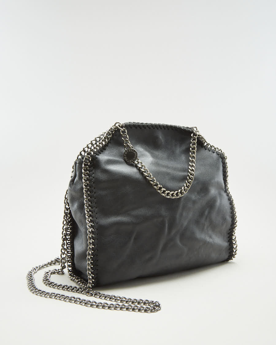 Stella McCartney Black Leather Bag With Silver Chain - O/S