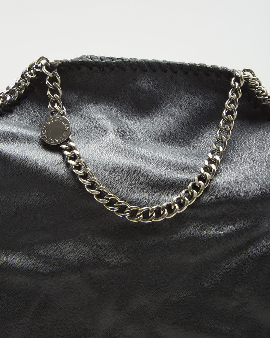 Stella McCartney Black Leather Bag With Silver Chain - O/S