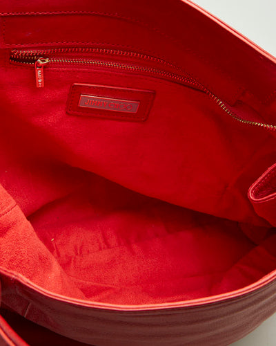 Y2K 00s Jimmy Choo Red Leather Handbag - O/S