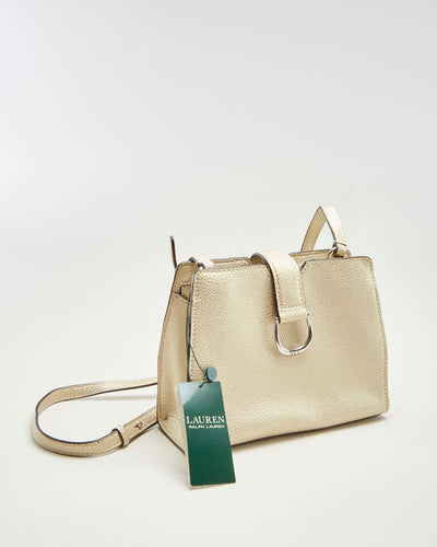 Lauren By Ralph Lauren Small Gold Leather Handbag - O/S