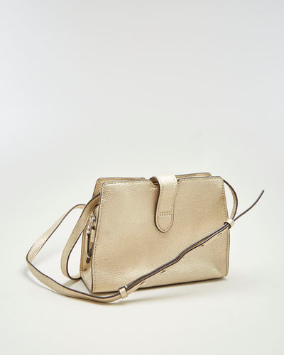 Lauren By Ralph Lauren Small Gold Leather Handbag - O/S