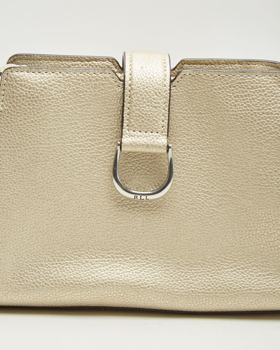 Lauren By Ralph Lauren Small Gold Leather Handbag - O/S