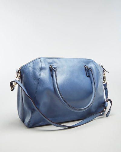 Kate Spade Blue Leather Handbag With Goldware - O/S