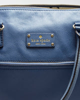 Kate Spade Blue Leather Handbag With Goldware - O/S