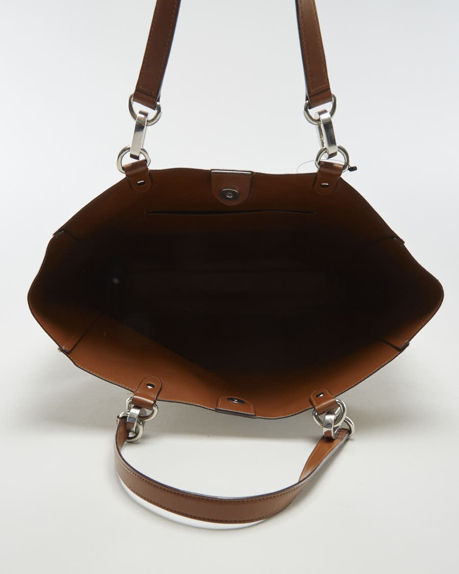 Ralph Lauren Gun Metal Gold Vegan Leather Tote Bag - O/S