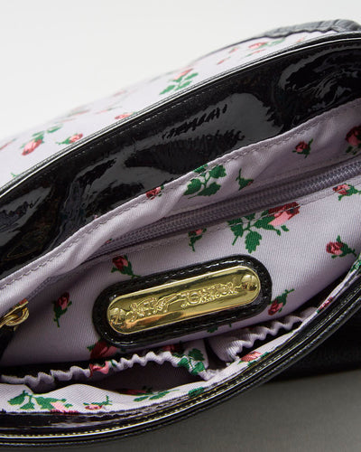 Betsey Johnson Black Leather Phone Dial Crossbody Bag - O/S