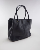 Kate Spade Black With Gold Hardware Leather Handbag - O/S