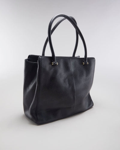 Kate Spade Black With Gold Hardware Leather Handbag - O/S