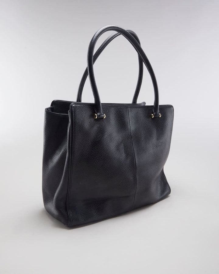 Kate Spade Black With Gold Hardware Leather Handbag - O/S