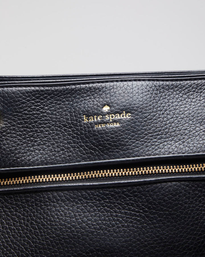 Kate Spade Black With Gold Hardware Leather Handbag - O/S