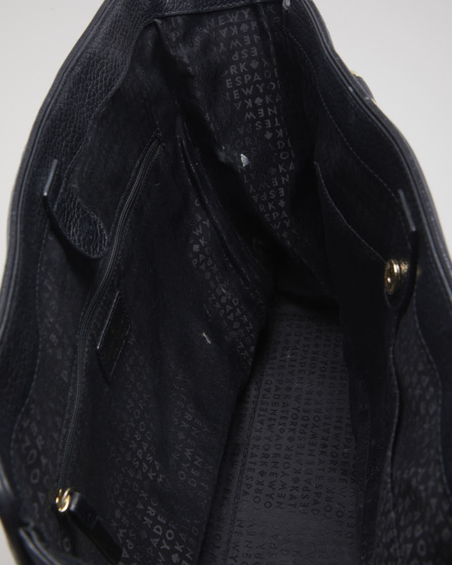 Kate Spade Black With Gold Hardware Leather Handbag - O/S