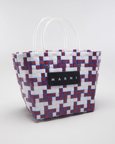 Marni Red & Blue Woven Basket Bag - O/S