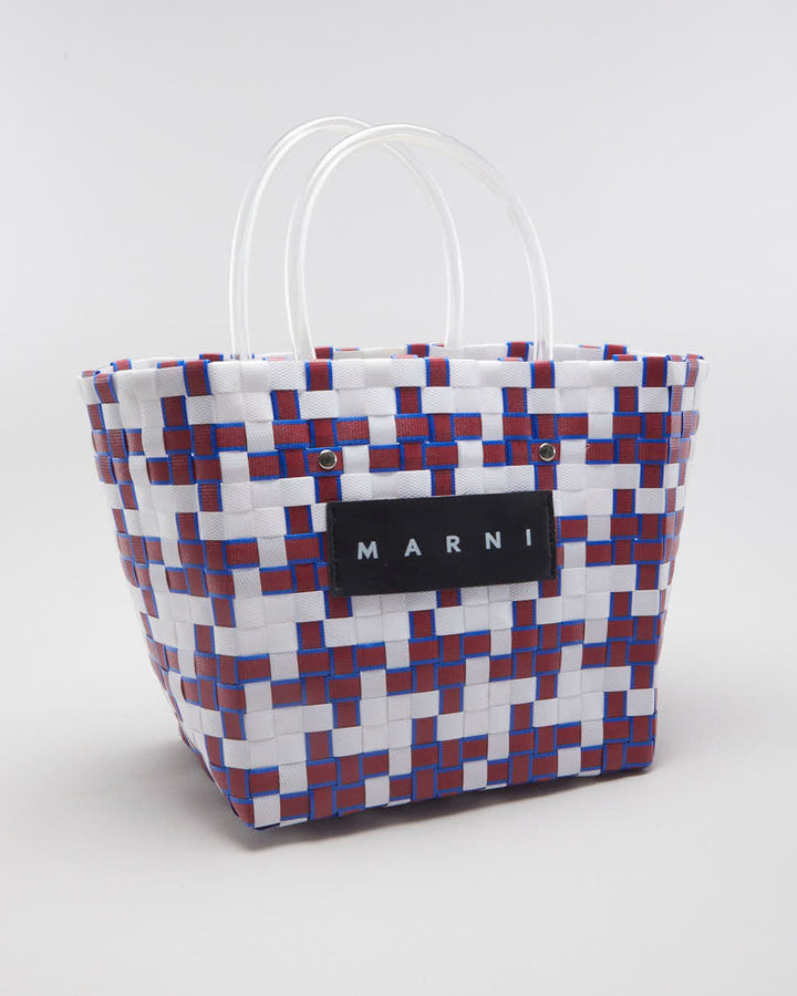Marni Red & Blue Woven Basket Bag - O/S