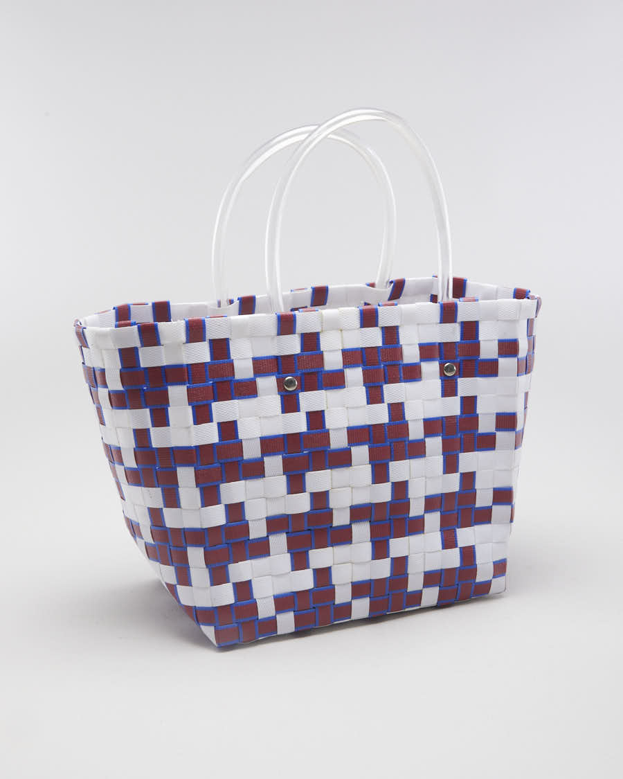 Marni Red & Blue Woven Basket Bag - O/S