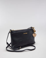 Calvin Klein Black Leather Crossbody Bag - O/S