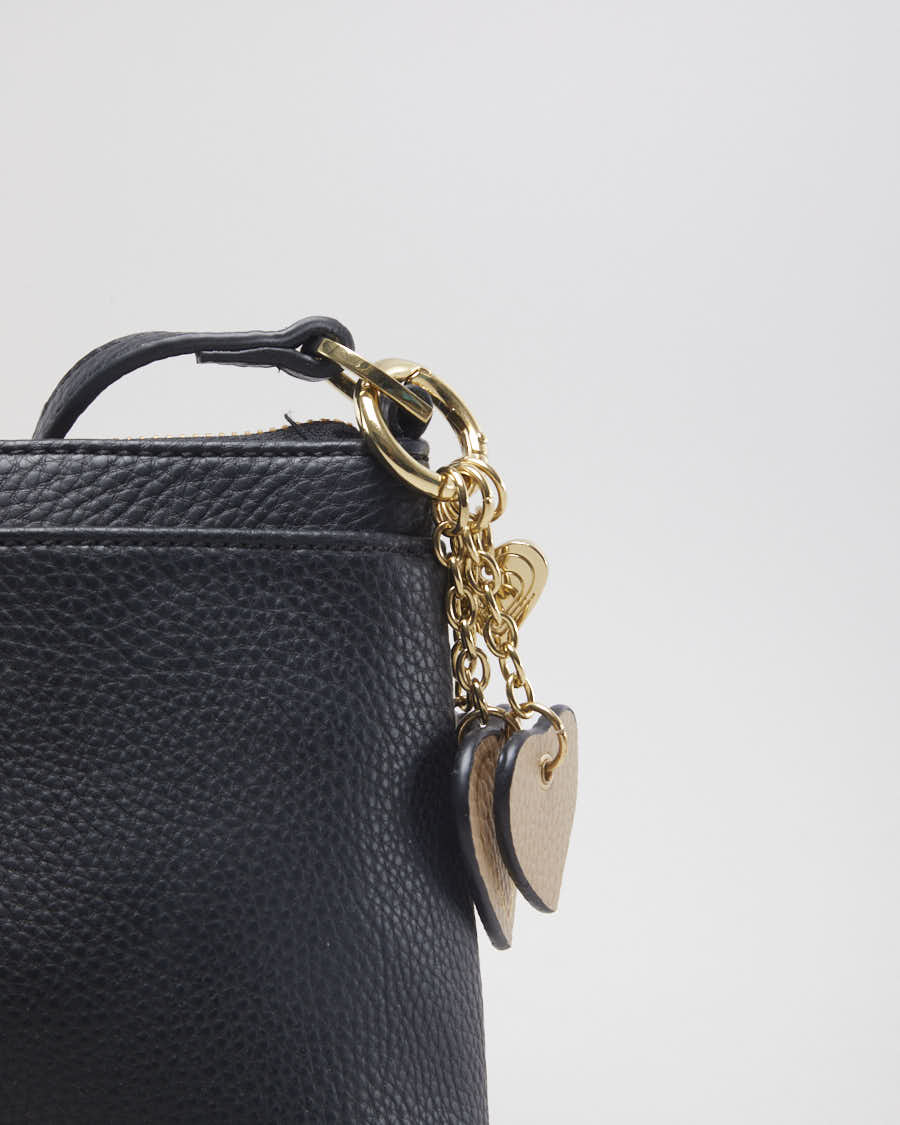 Calvin Klein Black Leather Crossbody Bag - O/S