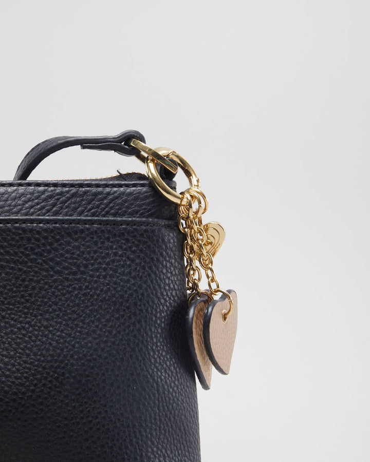 Calvin Klein Black Leather Crossbody Bag - O/S