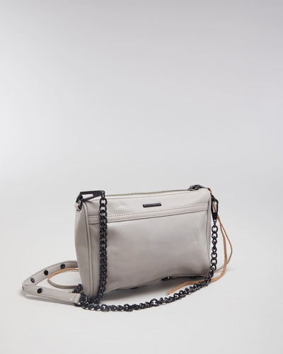 Rebecca Minkoff Greige Leather Handbag - O/S