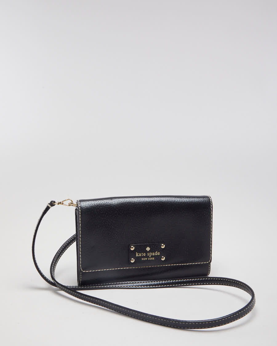 Kate Spade Black Leather Small Crossbody Bag - O/S