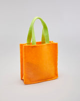 Vintage 00s Handmande Orange Felt With Flower Detail Handbag - O/S