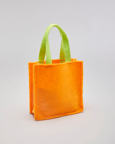 Vintage 00s Handmande Orange Felt With Flower Detail Handbag - O/S