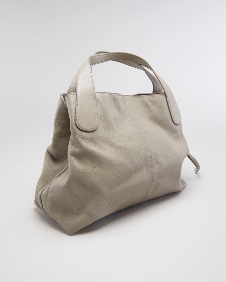 Fossil Beige Pebbled Leather Handbag - O/S