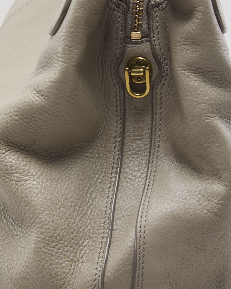 Fossil Beige Pebbled Leather Handbag - O/S