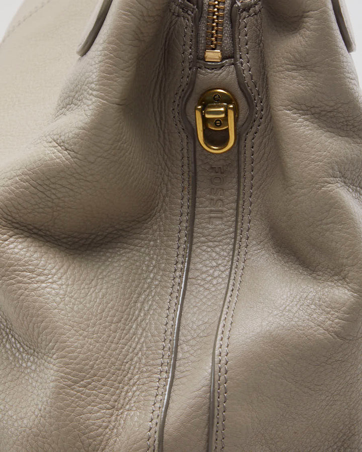 Fossil Beige Pebbled Leather Handbag - O/S