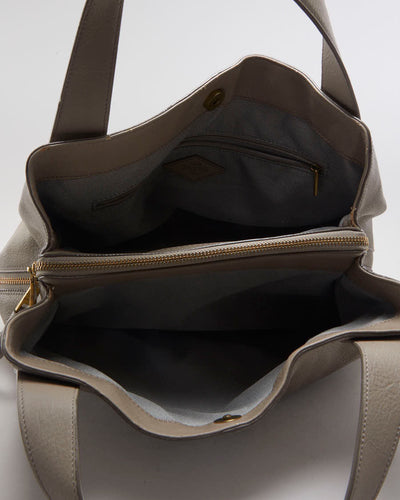 Fossil Beige Pebbled Leather Handbag - O/S