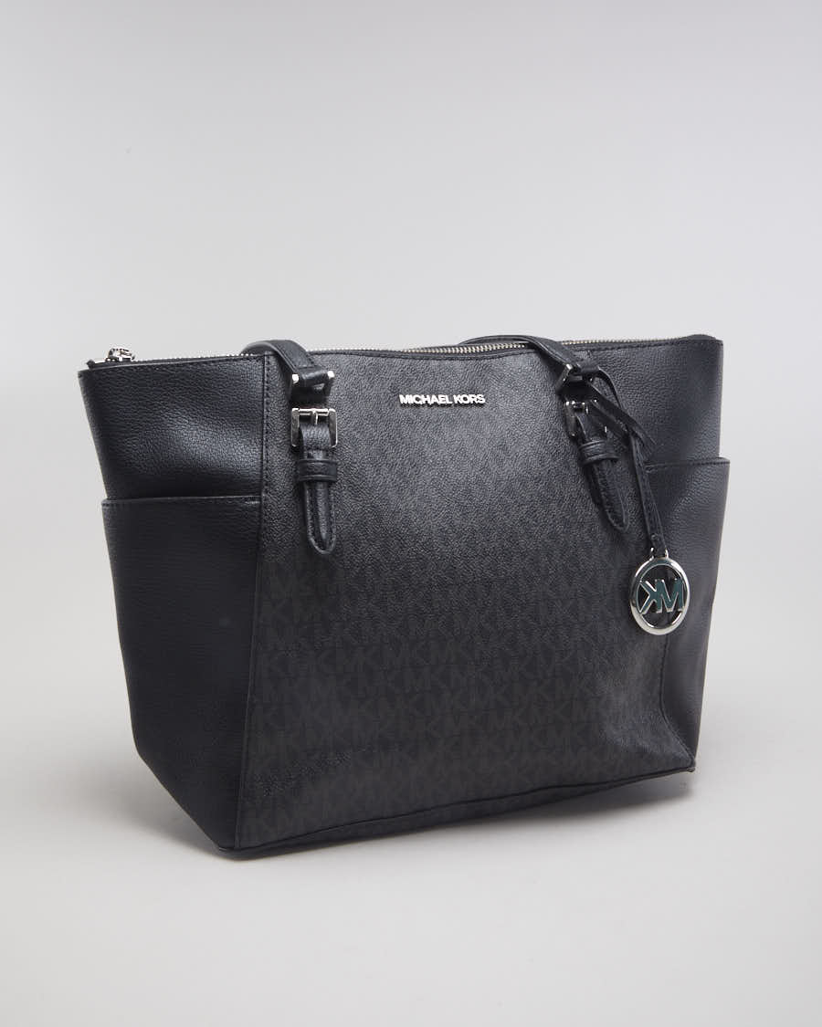 Michael Kors Black &amp; Grey Monogram Print Handbag - O/S